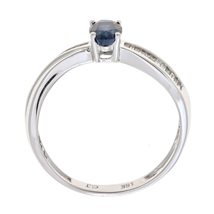 Gin & Grace 18k White Gold Natural Blue Sapphire With Diamond (I1)
Statement Ring