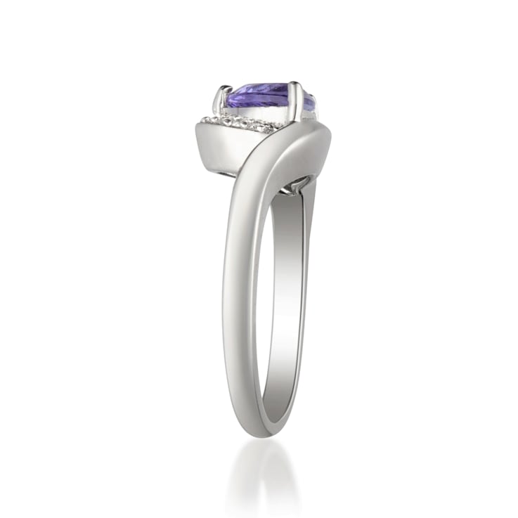 Gin & Grace 925 Sterling Silver Real Diamond Ring (I1) with Genuine
Blue Tanzanite