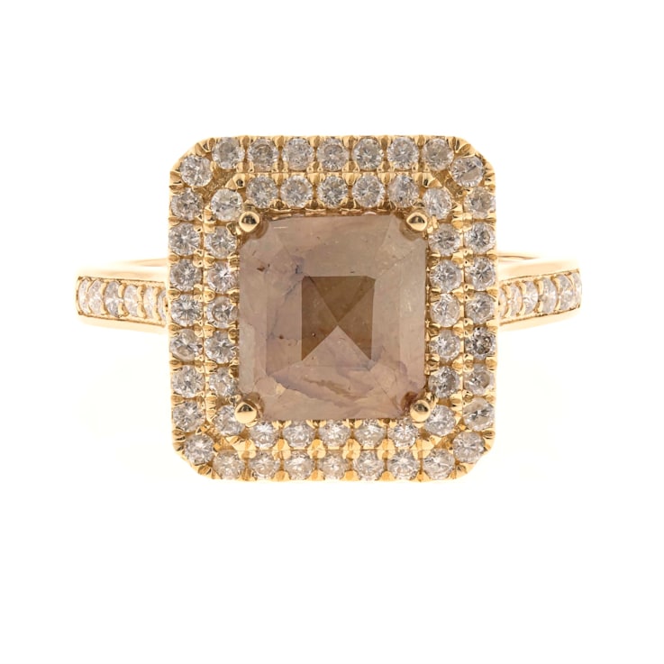 Gin & Grace 14K Yellow Gold Natural Brown and White Diamonds Ring
