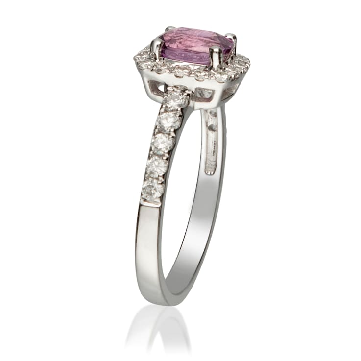 Gin & Grace 18K White Gold Diamond Ring with Sapphire