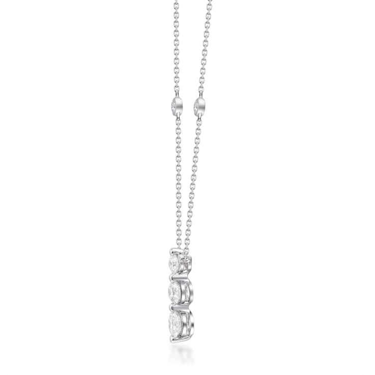 Gin & Grace 14K White Gold Natural White Diamond Necklace