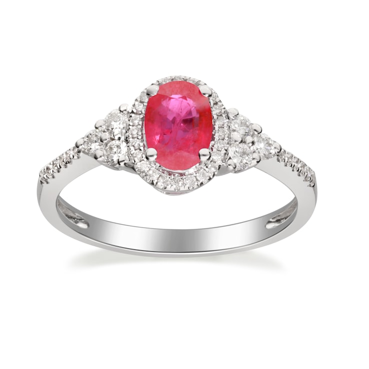 Gin & Grace 14K White Gold Ruby and Diamond Ring