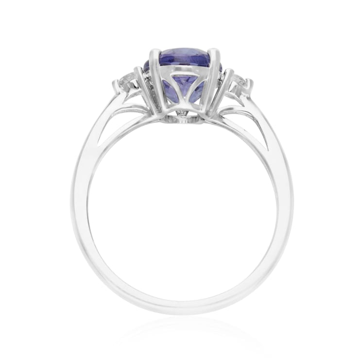 Gin & Grace 14K White Gold Blue Tanzanite Diamond Ring