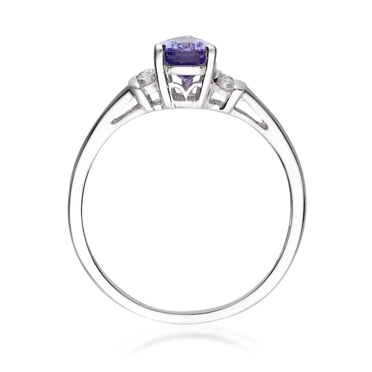 Gin & Grace 10K White Gold Tanzanite with Diamond  Ring