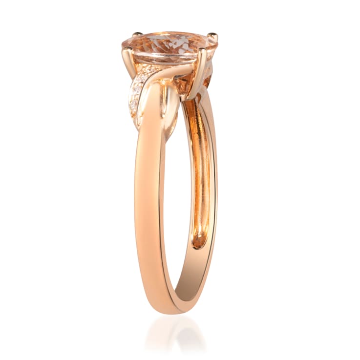 Gin & Grace 10K Rose Gold Morganite and Diamond Ring