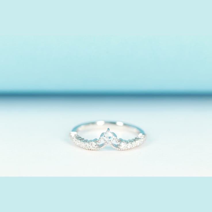 Gin & Grace 18K White Gold Aquamarine & Diamond Ring (I1)