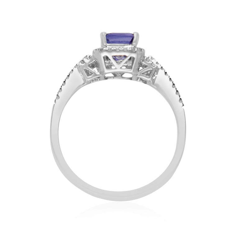 Gin & Grace 14k White Gold Tanzanite with Diamond Ring