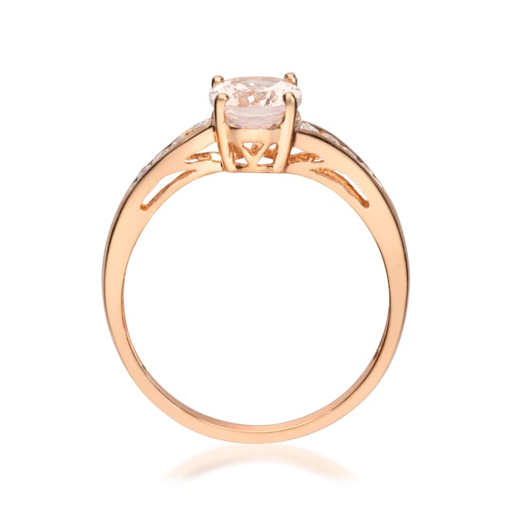 Gin & Grace 10K Rose Gold Morganite and Diamond Ring
