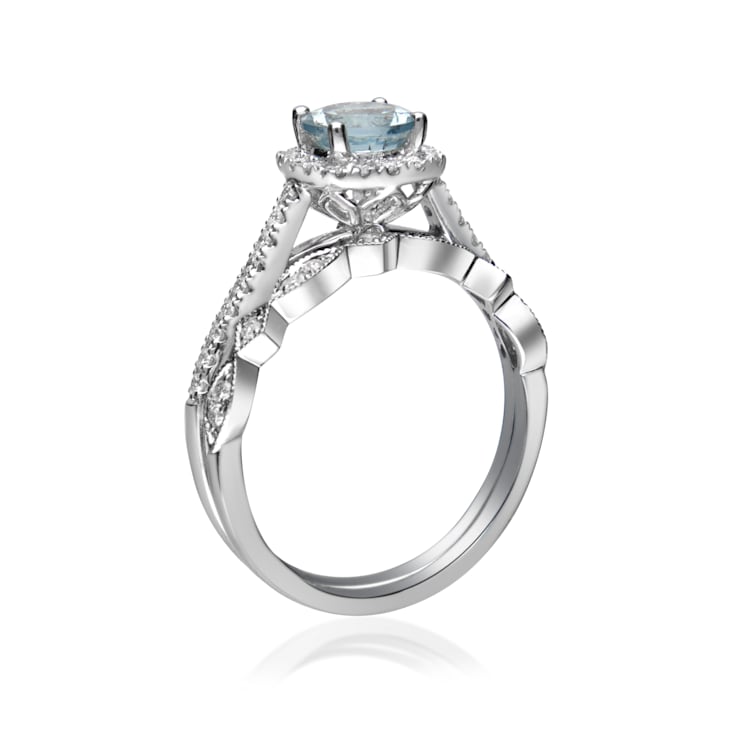 Gin & Grace 14K White Gold Ring with Aquamarine