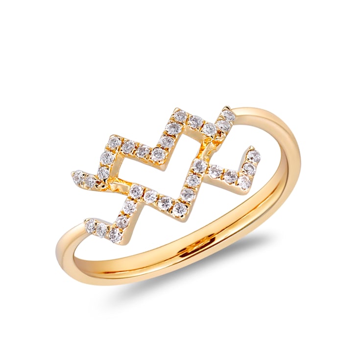 Gin & Grace 10K Yellow Gold Real Diamond Ring (I1)