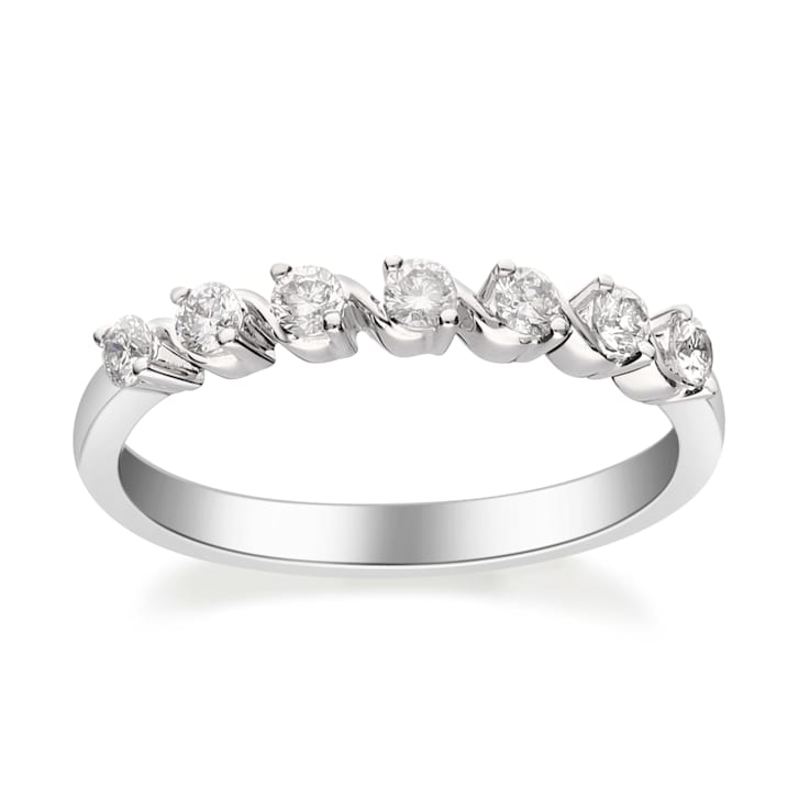 Gin & Grace 14K White Gold Real Diamond Wedding/Engagement Ring (I1)
