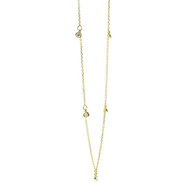 Gin & Grace 14K Yellow Gold Natural White Diamond Necklace