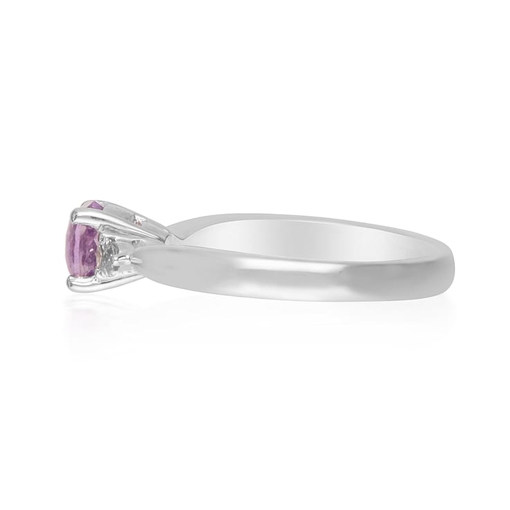 Gin & Grace Platinum 950 Diamond Ring with Purple Sapphire