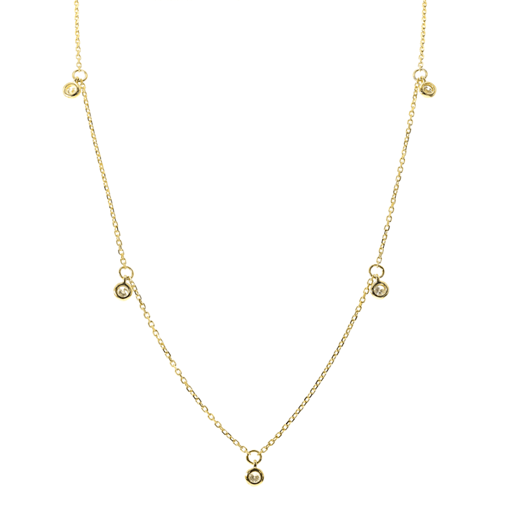 Gin & Grace 14K Yellow Gold Natural White Diamond Necklace