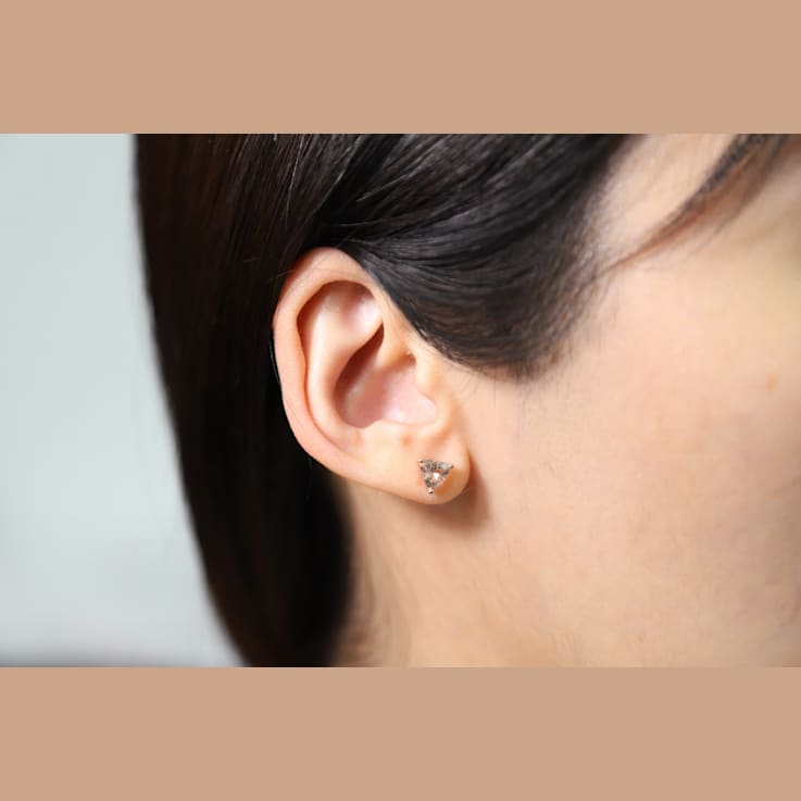 Gin & Grace 14K Rose Gold Stud Earring with Genuine Morganite
