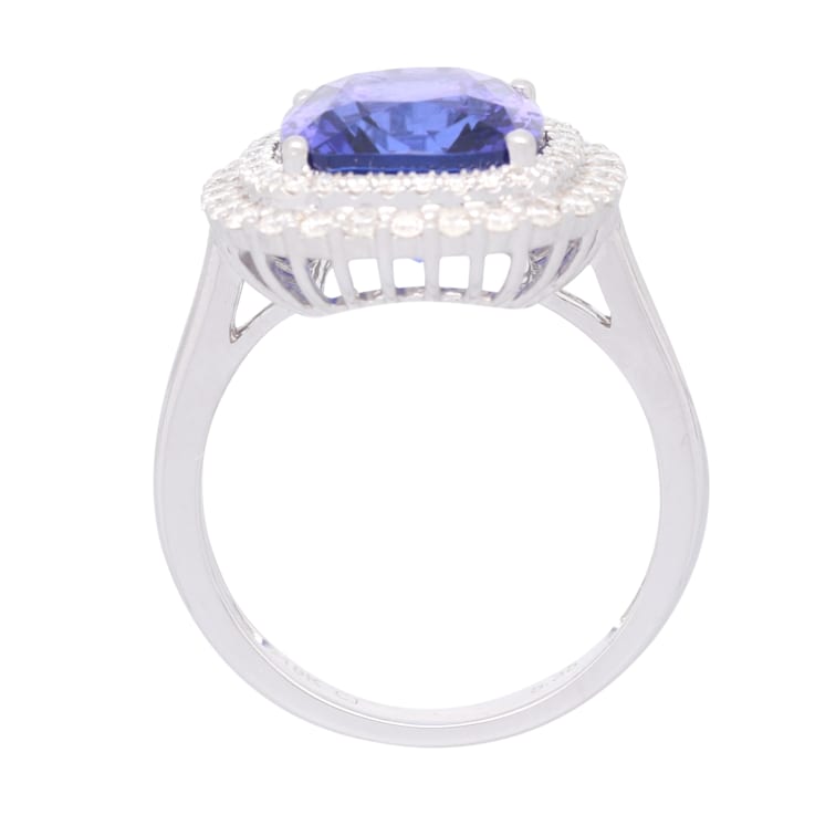 Gin & Grace 18K White Gold Tanzanite With Diamond Ring