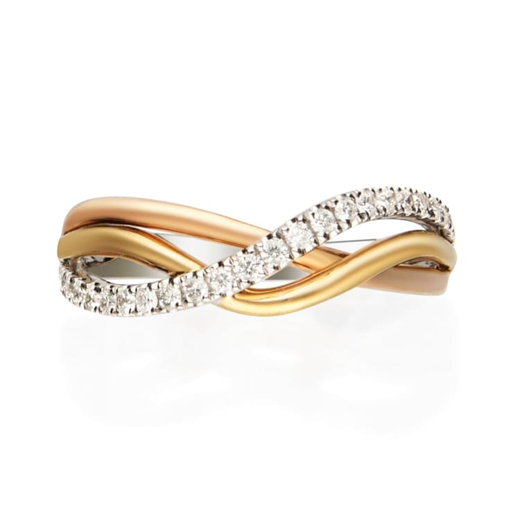 Gin & Grace 14K Three-Tone Gold Natural Diamond (I1) Statement Ring