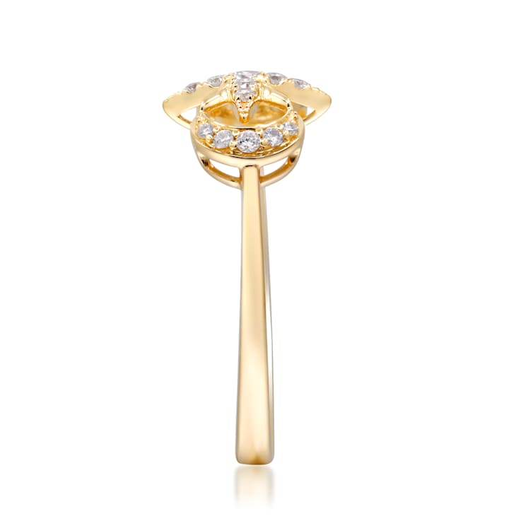 Gin & Grace 14K Yellow Gold Round-cut Real Diamond (I1) Ring