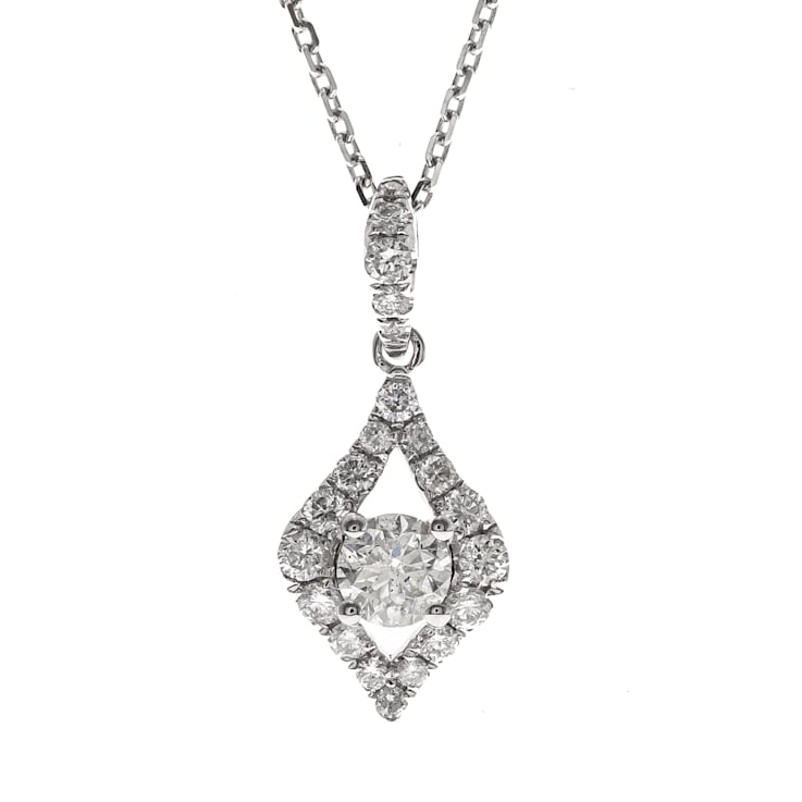Gin & Grace 14K White Gold Natural White Diamond Pendant