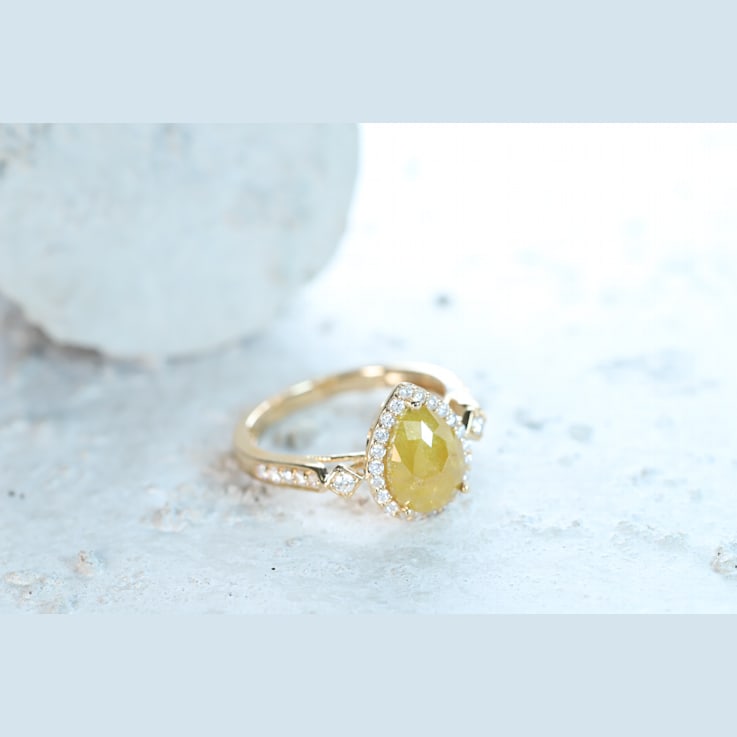 Gin & Grace 14K Yellow Gold Natural Brown and White Diamonds Ring