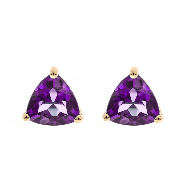 Gin & Grace 14K Yellow Gold Stud Earring with Amethyst