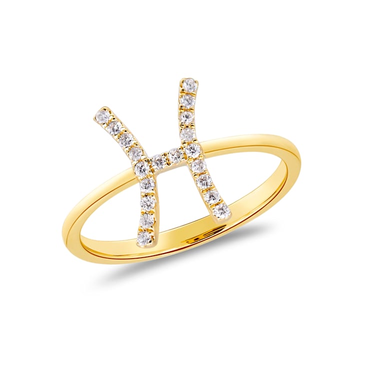 Gin & Grace 10K Yellow Gold Real Diamond Ring (I1)