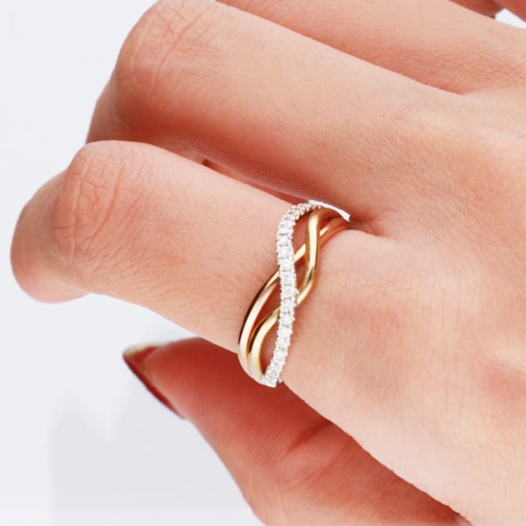 Gin & Grace 14K Three-Tone Gold Natural Diamond (I1) Statement Ring