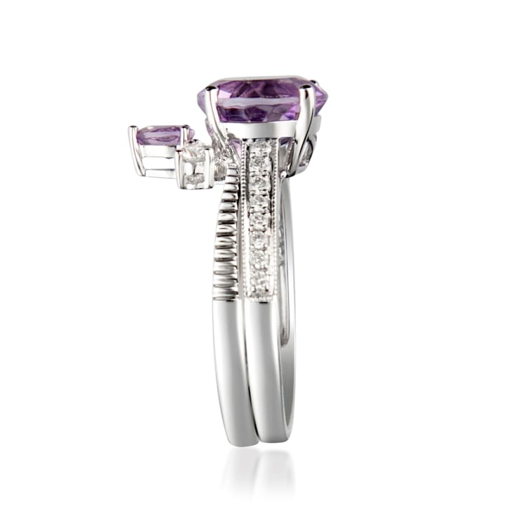 Gin & Grace 14K White Gold Natural Pink Amethyst, Light Pink
Amethyst & Real Diamond (I1,) Ring