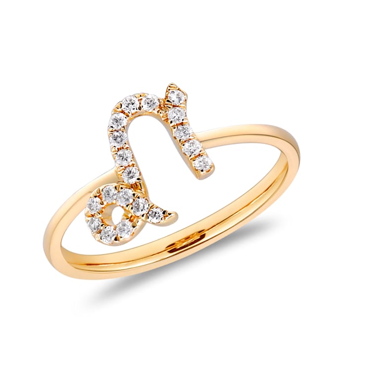 Gin & Grace 10K Yellow Gold Real Diamond Ring (I1)