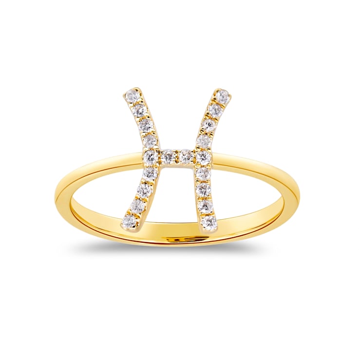 Gin & Grace 10K Yellow Gold Real Diamond Ring (I1)