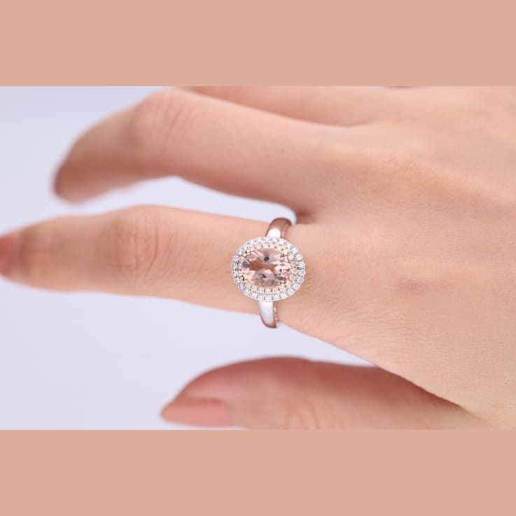 Gin & Grace 14k Two Tone Gold Morganite and Diamond Ring