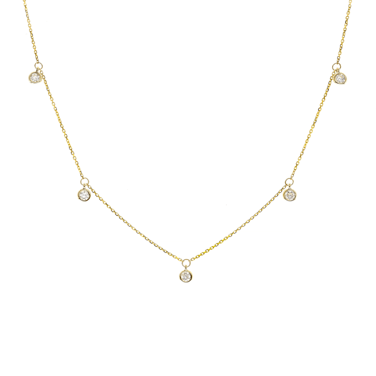 Gin & Grace 14K Yellow Gold Natural White Diamond Necklace