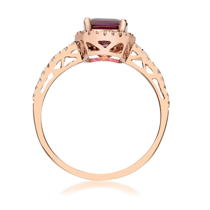 Gin & Grace 10K Rose Gold Raspberry color Natural Rhodolite Garnet
Diamond (I1)