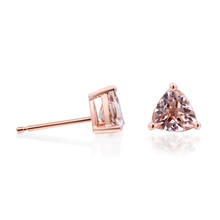 Gin & Grace 14K Rose Gold Stud Earring with Genuine Morganite
