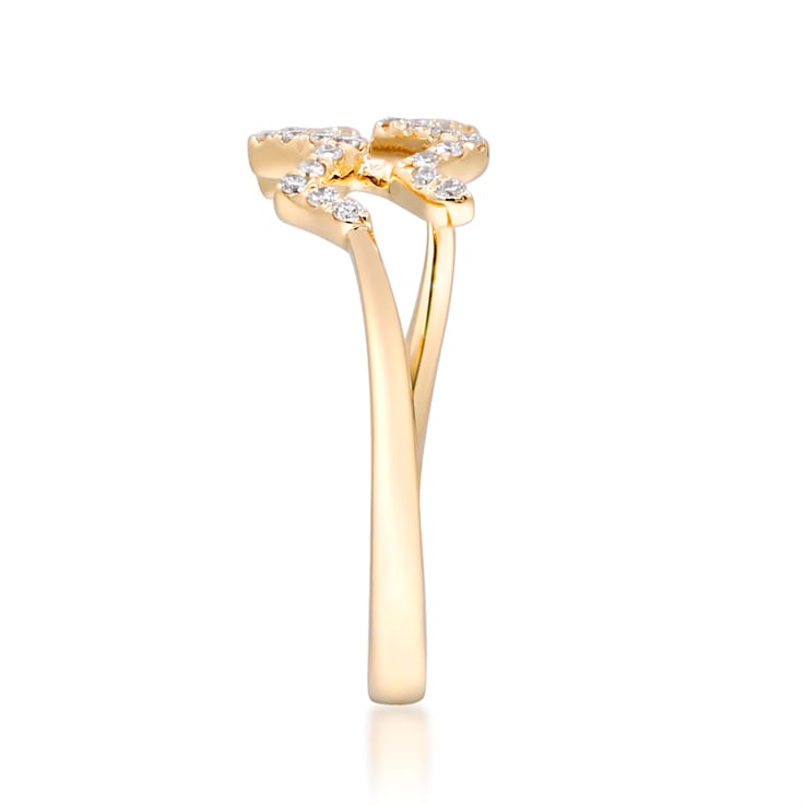 Gin & Grace 10K Yellow Gold Real Diamond Ring (I1)
