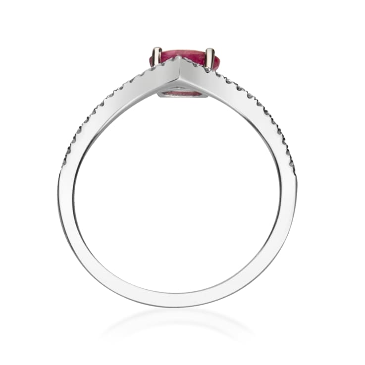 Gin & Grace 14K Yellow Gold Genuine Ruby and Real Diamond (I1) Ring