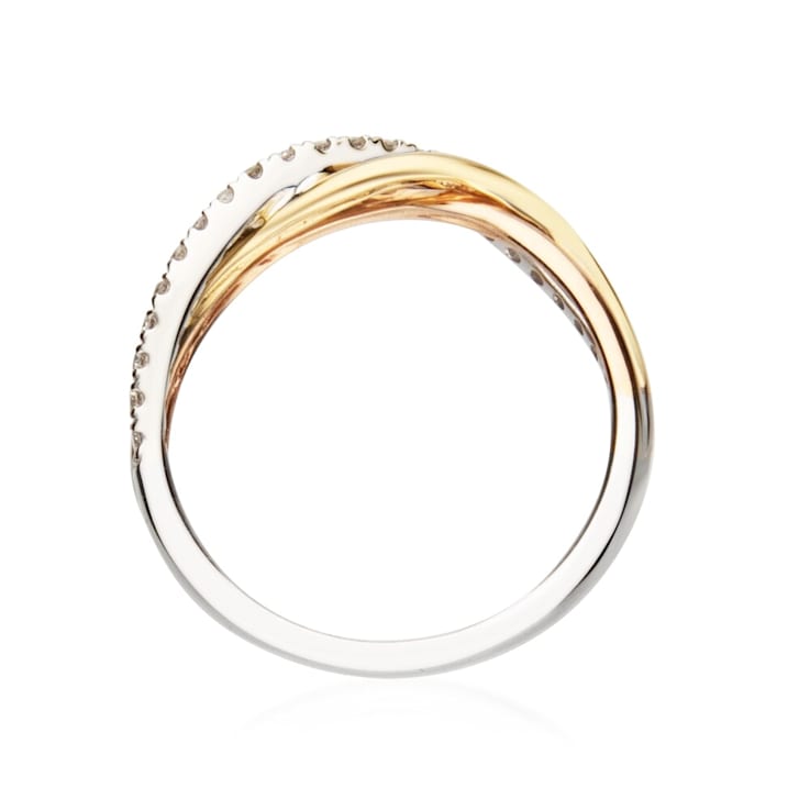 Gin & Grace 14K Three-Tone Gold Natural Diamond (I1) Statement Ring