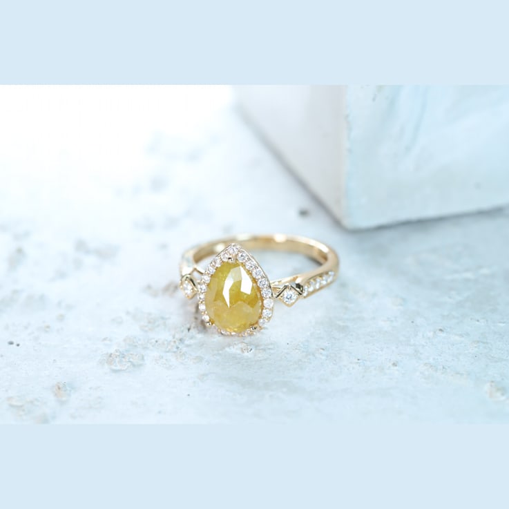 Gin & Grace 14K Yellow Gold Natural Brown and White Diamonds Ring