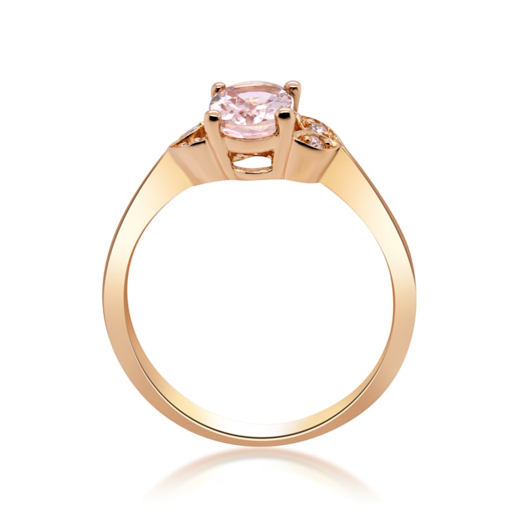Gin & Grace 10K Rose Gold Real Diamond Eternity Ring (I1) with
Genuine Morganite