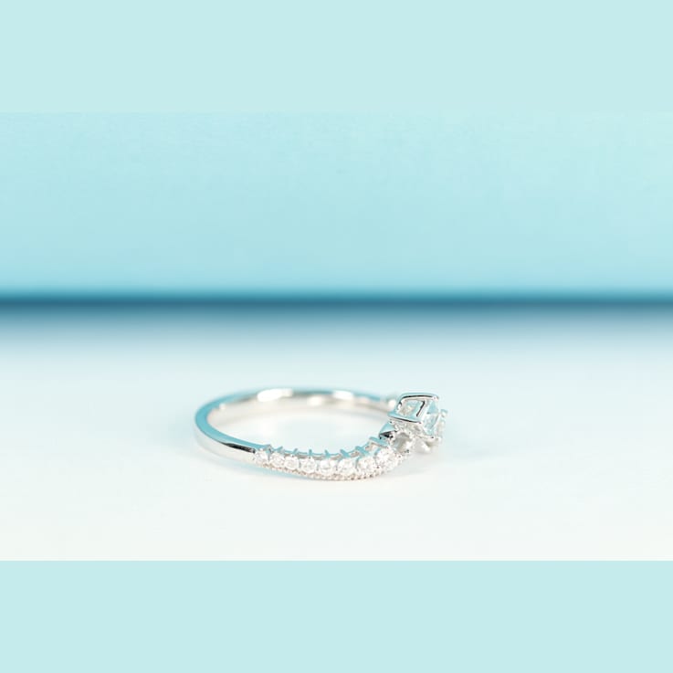 Gin & Grace 18K White Gold Aquamarine & Diamond Ring (I1)