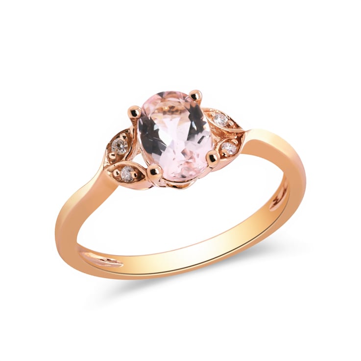 Gin & Grace 10K Rose Gold Real Diamond Eternity Ring (I1) with
Genuine Morganite