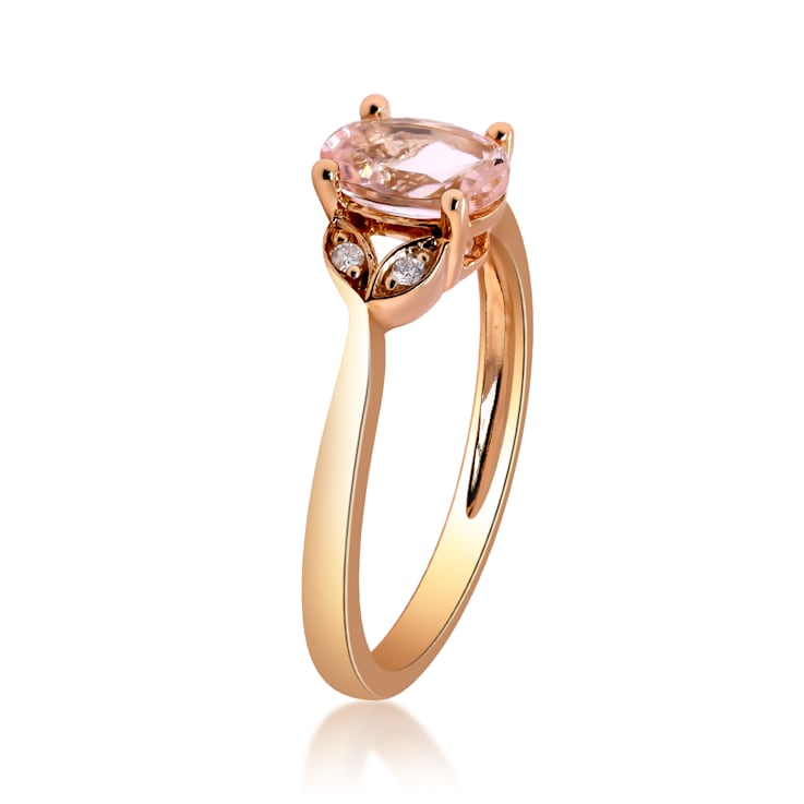 Gin & Grace 10K Rose Gold Real Diamond Eternity Ring (I1) with
Genuine Morganite