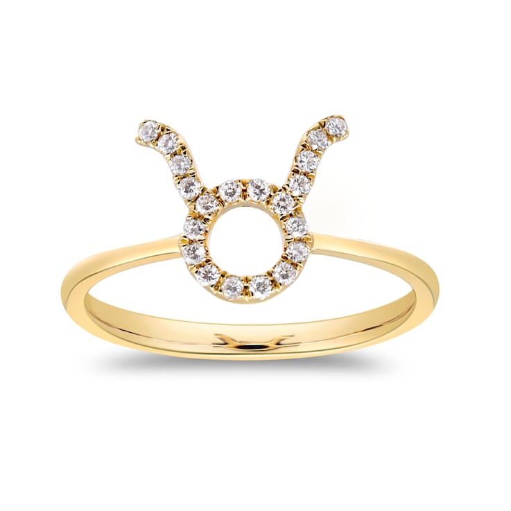 Gin & Grace 10K Yellow Gold Real Diamond Ring (I1)