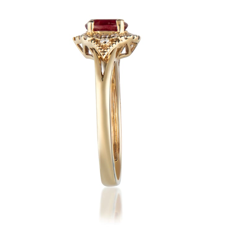 Gin & Grace 10K Yellow Gold Ruby With Diamond Ring