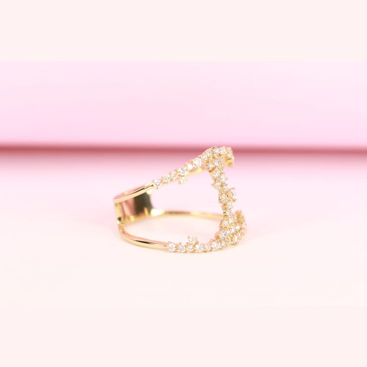Gin & Grace 14K Yellow Gold Real Natural Diamond Ring (I1)