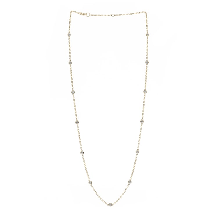 Gin & Grace 14K Yellow Gold Natural White Diamond Necklace