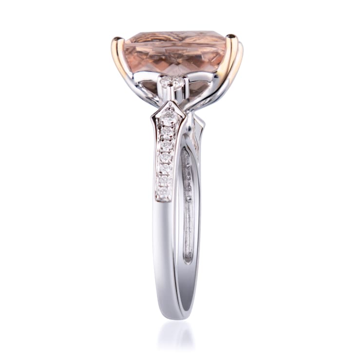 Gin & Grace 14K Two-Tone Gold Morganite and Diamond Ring