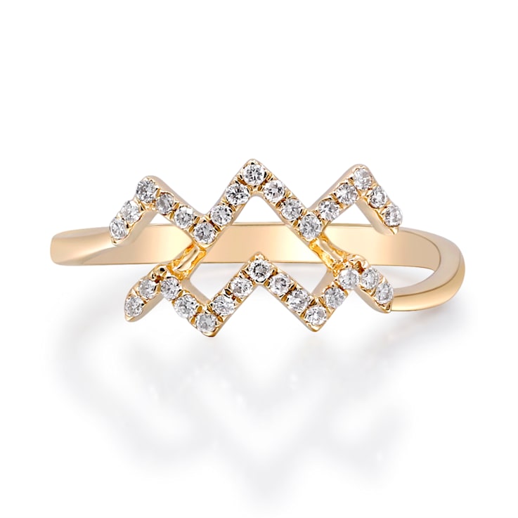 Gin & Grace 10K Yellow Gold Real Diamond Ring (I1)