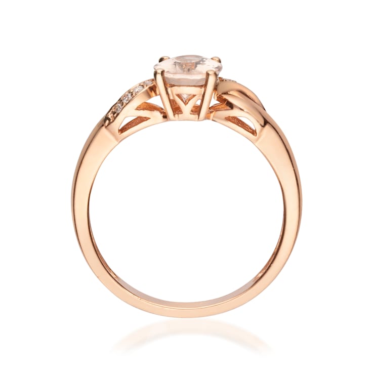 Gin & Grace 10K Rose Gold Morganite and Diamond Ring