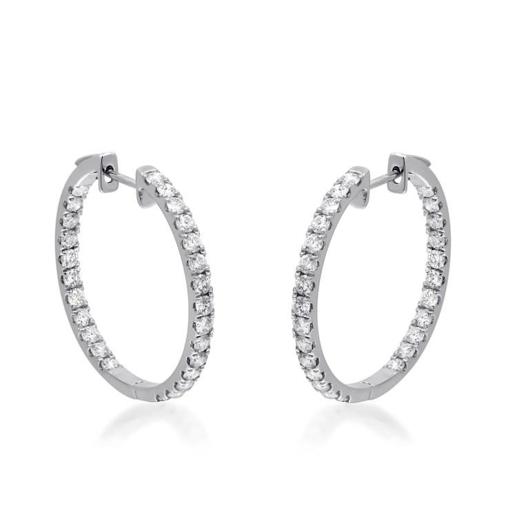 Gin & Grace 14K White Gold Natural Diamond Earring